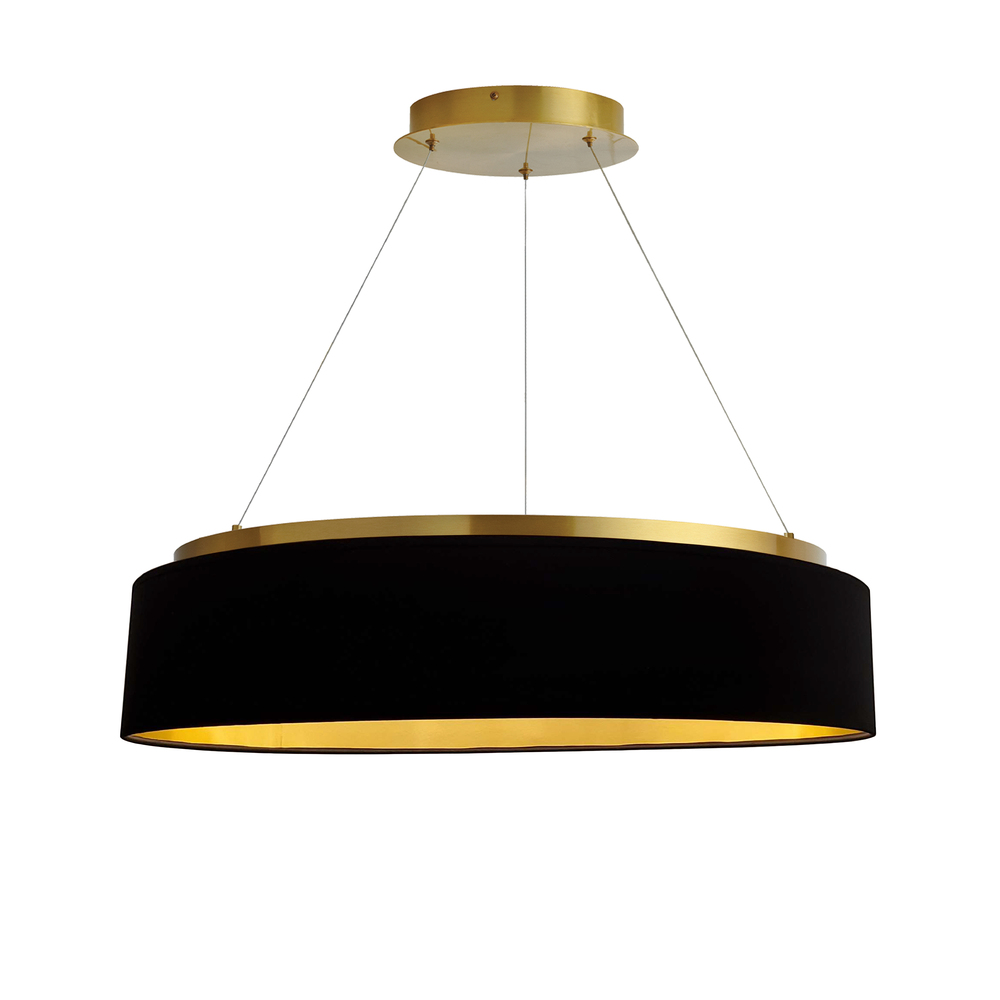 34W Chandelier, AGB w/ BLK Shade