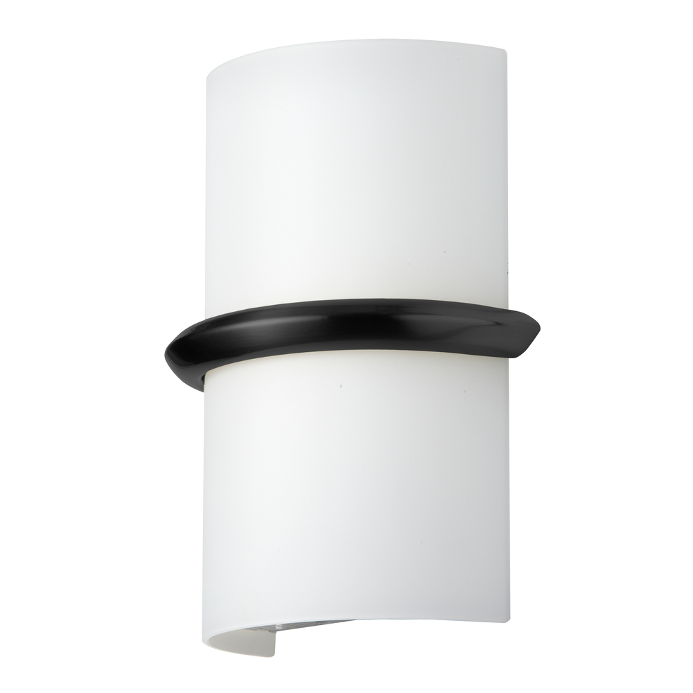 14W Wall Sconce, Matte Black w/ Opal Glass