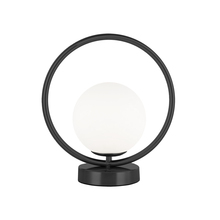 Dainolite ADR-101T-MB - 1 Light Halogen Table Lamp, Matte Black with White Opal Glass