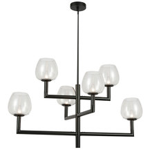 Dainolite NOR-326C-MB-CLR - 6LT Chandelier, MB w/ CLR Glass