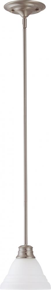 Empire - 1 Light 7" Mini Pendant with Frosted White Glass - Brushed Nickel Finish