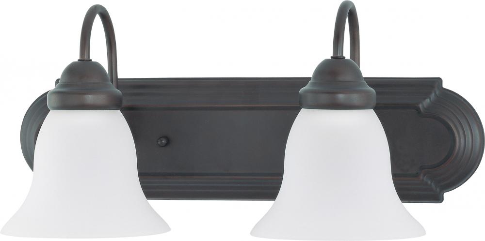2-Light Vanity Light Fixture in Mahogany Bronze Finish with Frosted Glass and (2) 13W GU24 Lamps