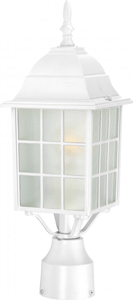 Adams - 1 Light 17" Post Lantern with Frosted Glass - White Finish