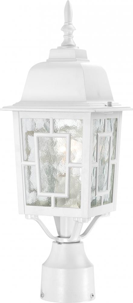 Banyan - 1 Light 17" Post Lantern with Clear Water Glass - White Finish