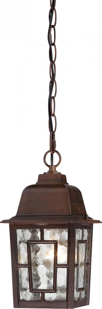 Banyan - 1 Light 11" Hanging Lantern with Clear Water Glass - Rustic Bronze Finish