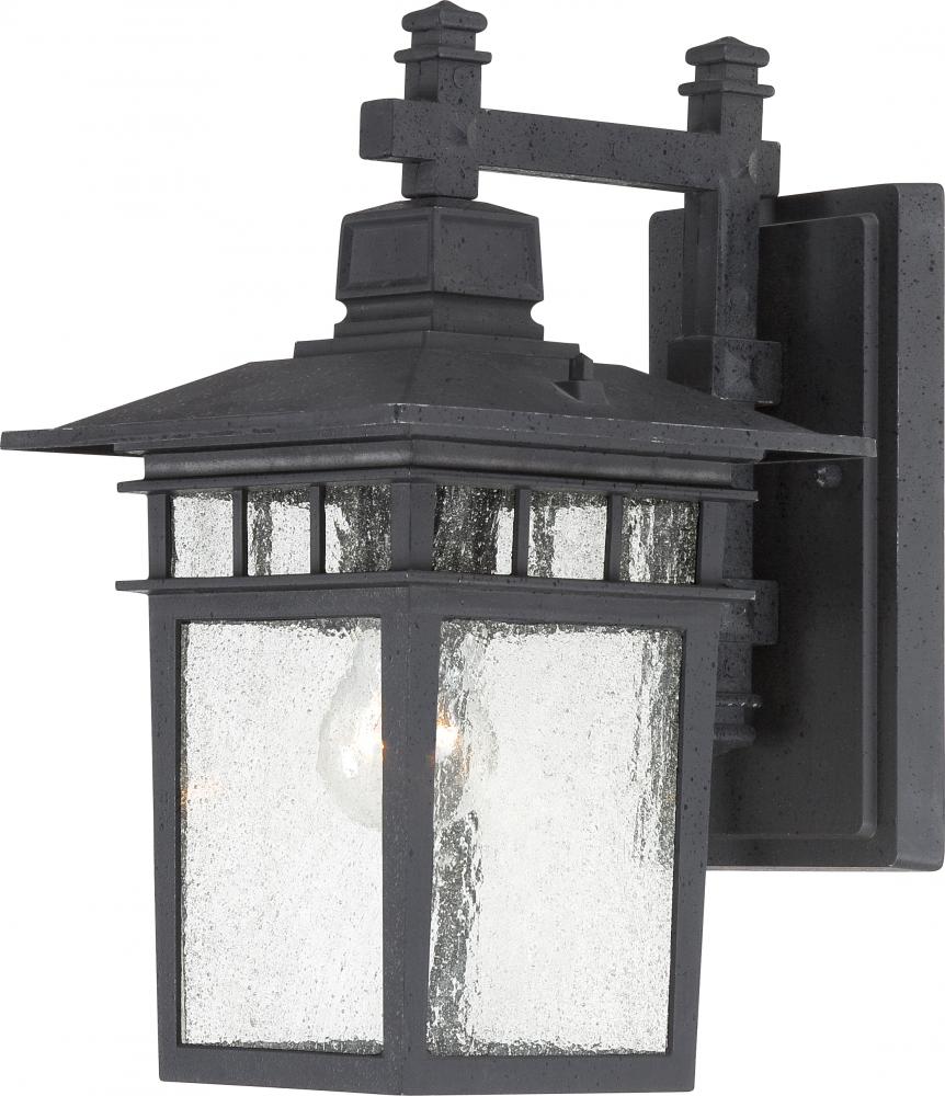 Cove Neck - 1 Light 14" Wall Lantern with Clear Seed Glass - Textured Black Finish