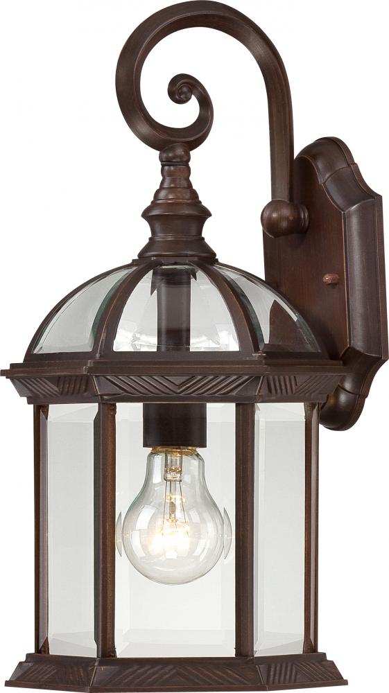 Boxwood - 1 Light 15" Wall Lantern with Clear Beveled Glass - Rustic Bronze Finish