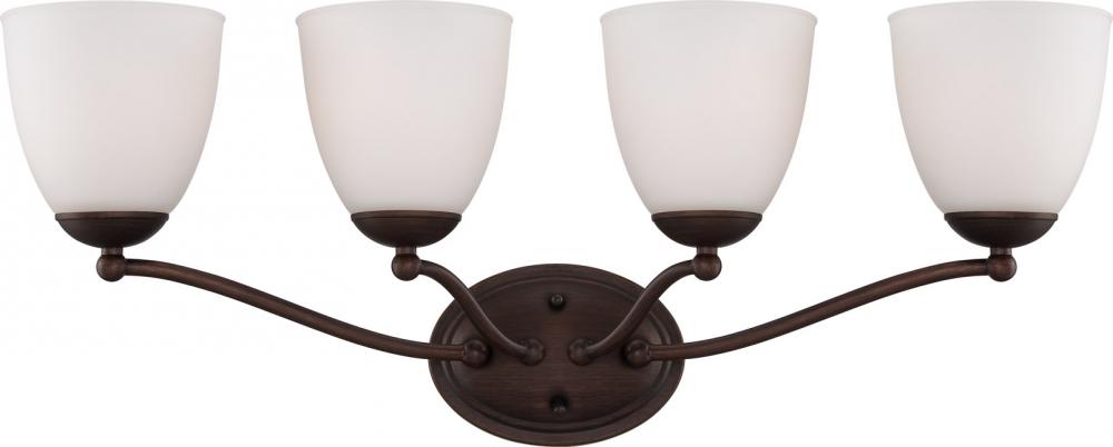 Patton - 4 Light Vanity with Frosted Glass - Prairie Bronze Finish