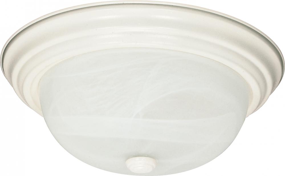 2 Light - 11" - Flush Mount - Alabaster Glass; Color retail packaging