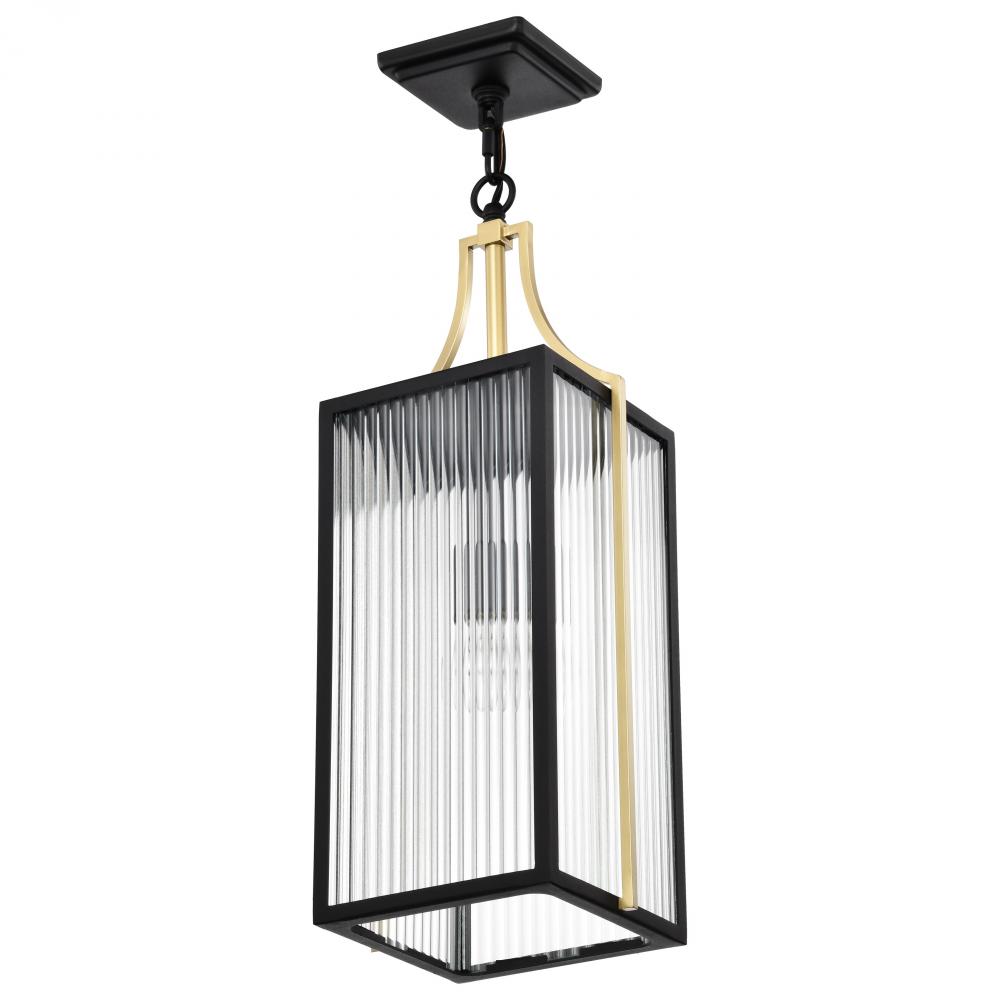 Holden; Hanging Pendant; Gold and Black Finish; Clear Glass