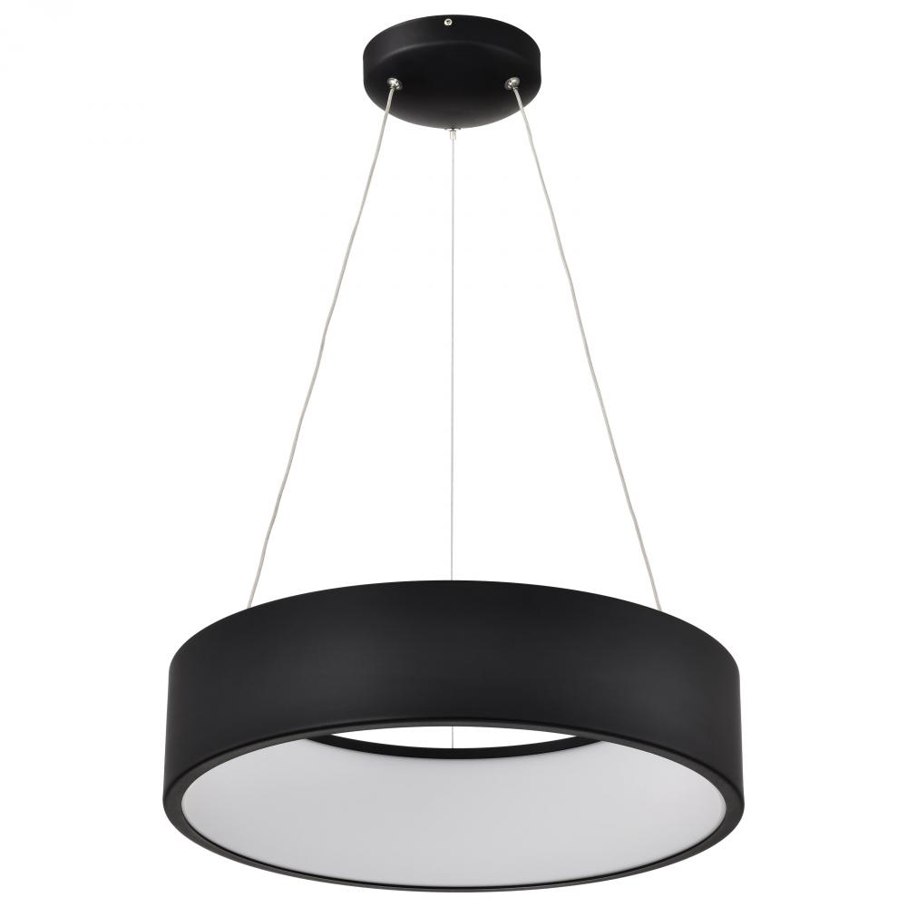 Orbit; 20 Watt LED Pendant; CCT Selectable 3000K/4000K/5000K; Black Finish