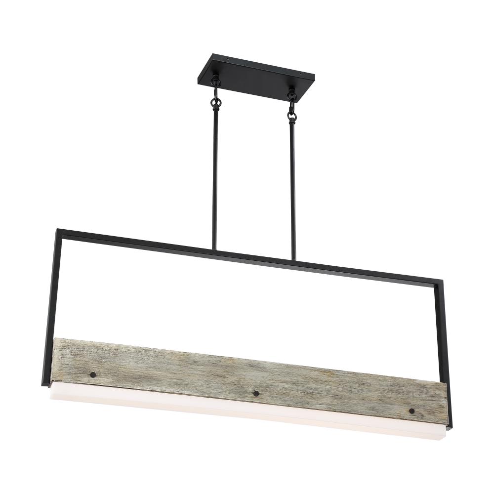 Alta - LED Island Pendan t- Black with Gray Wood Finish