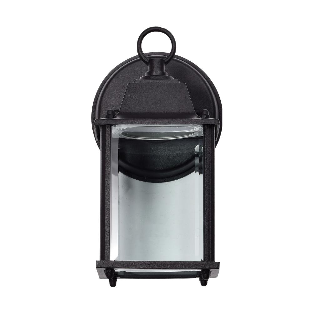 8 Watt; 3000K; LED Cube Lantern; Black Finish; Clear Beveled Glass