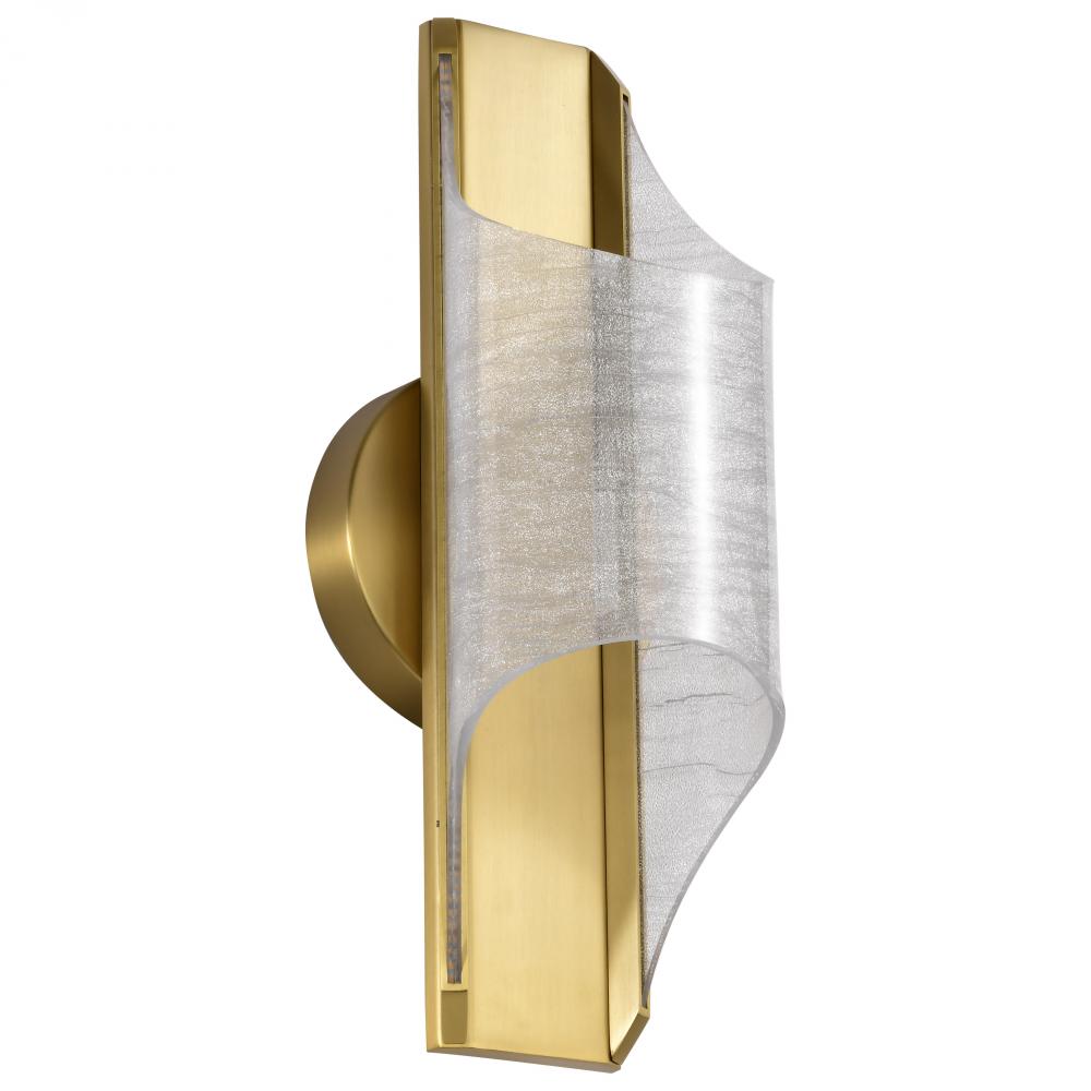 Idris; LED 1 Light Wall Sconce; Vintage Brass Finish; Light Guide Panels