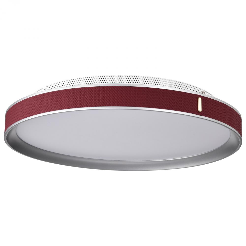 Bandon; 20 Inch LED Flush Mount; Gray with Red Wrap; Acrylic Lens