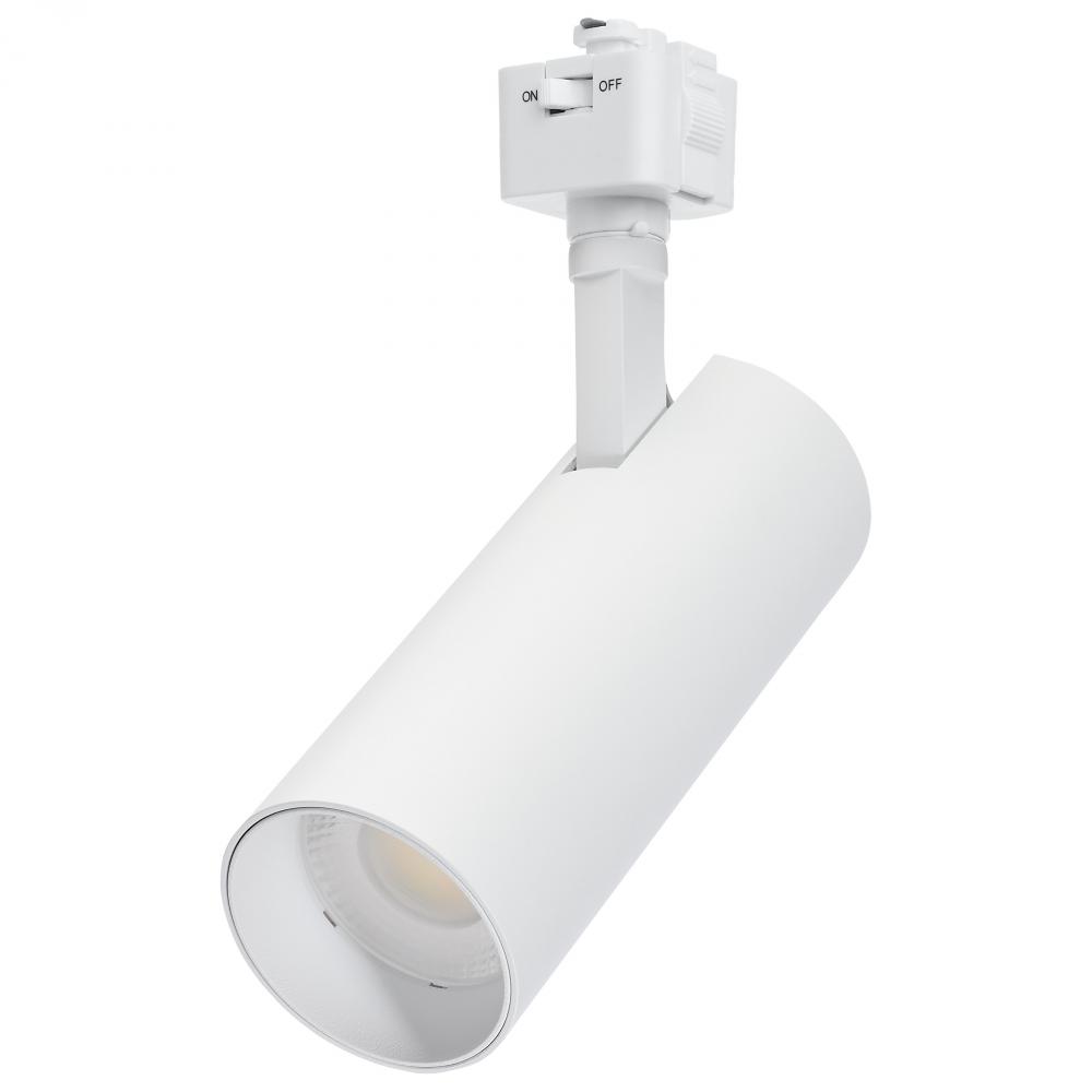 20 Watt LED Track Head; 48 Degree Beam Spread; J-Style Track; 5 CCT Selectable; Matte White Finish