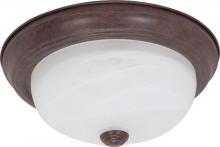 Nuvo 60/206 - 2 Light - 13" Flush with Alabaster Glass - Old Bronze Finish