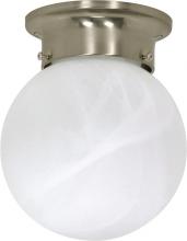 Nuvo 60/257 - 1 Light - 6" Flush with Alabaster Glass - Brushed Nickel Finish