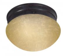 Nuvo 60/2642 - 1 Light - 8" Flush with Champagne Linen Glass - Mahogany Bronze Finish