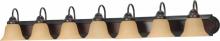 Nuvo 60/3115 - 7-Light 48" Vanity Lighting Fixture in Mahogany Bronze Finish with Champagne Linen Glass and (7)