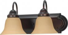 Nuvo 60/3121 - 2-Light 18" Vanity Lighting Fixture in Mahogany Bronze Finish with Champagne Linen Glass and (2)