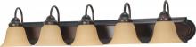 Nuvo 60/3124 - 5-Light 36" Vanity Lighting Fixture in Mahogany Bronze Finish with Champagne Linen Glass and (5)