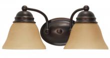 Nuvo 60/3126 - 2-Light Vanity Lighting Fixture in Mahogany Bronze Finish with Champagne Linen Glass and (2) 13W
