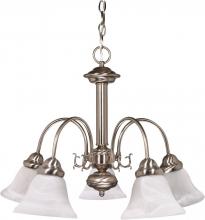 Nuvo 60/3180 - 5-Light Brushed Nickel Chandelier with Alabaster Glass and (5) 13W GU24 Lamps Included
