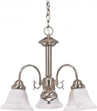 Nuvo 60/3181 - 3-Light Brushed Nickel Chandelier with Alabaster Glass and (3) 13W GU24 Lamps Included