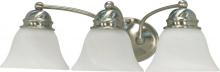 Nuvo 60/3206 - 3-Light Vanity Light Fixture in Brushed Nickel Finish with Alabaster Glass and (3) 13W GU24 Lamps