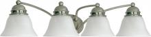 Nuvo 60/3207 - 4-Light Vanity Light Fixture in Brushed Nickel Finish with Alabaster Glass and (4) 13W GU24 Lamps