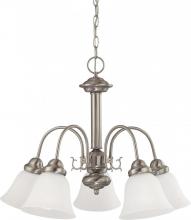 Nuvo 60/3290 - 5-Light Chandelier in Brushed Nickel Finish with Frosted White Glass and (5) 13W GU24 Lamps Included