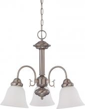Nuvo 60/3291 - 3-Light Chandelier in Brushed Nickel Finish with Frosted White Glass and (3) 13W GU24 Lamps Included