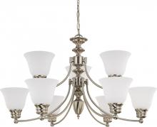 Nuvo 60/3306 - 2-Tier 9-Light Large Chandelier in Brushed Nickel Finish with Frosted White Glass and (9) 13W GU24