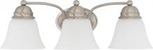 Nuvo 60/3319 - 3-Light Vanity Fixture in Brushed Nickel Finish with Frosted White Glass and (3) 13W GU24 Lamps