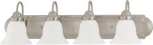 Nuvo 60/3324 - 4-Light Vanity Fixture in Brushed Nickel Finish with Frosted White Glass and (4) 13W GU24 Lamps
