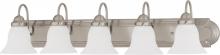 Nuvo 60/3325 - 5-Light Vanity Fixture in Brushed Nickel Finish with Frosted White Glass and (5) 13W GU24 Lamps
