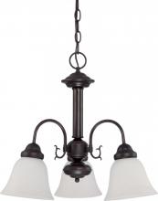 Nuvo 60/3332 - 3-Light Small Chandelier in Mahogany Bronze Finish with Frosted White Glass and (3) 13W GU24 Lamps