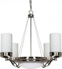 Nuvo 60/490 - 6-Light Chandelier in Brushed Nickel Finish with White Opel Glass and (6) 13W GU24 Bulbs Included