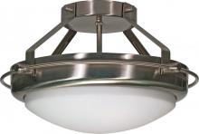 Nuvo 60/492 - 2-Light Semi Flush Mount Dome Lighting Fixture in Brushed Nickel Finish with White Opel Glass and