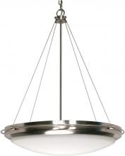 Nuvo 60/493 - 3-Light Hanging Dome Pendant Light Fixture in Brushed Nickel Finish with White Opel Glass and (3)