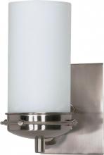 Nuvo 60/494 - 1-Light Wall Mounted Vanity Fixture in Brushed Nickel Finish with White Opel Glass and (1) 13W GU24