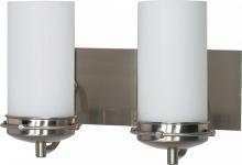 Nuvo 60/495 - 2-Light Wall Mounted Vanity Fixture in Brushed Nickel Finish with White Opal Glass and (2) 13W GU24