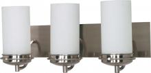 Nuvo 60/496 - 3-Light Wall Mounted Vanity Fixture in Brushed Nickel Finish with White Opel Glass and (3) 13W GU24