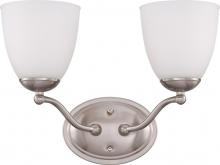 Nuvo 60/5052 - 2-Light Wall Mounted Vanity Light Fixture in Brushed Nickel Finish and Frosted Glass