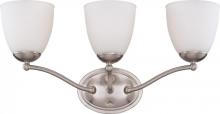 Nuvo 60/5053 - 3-Light Wall Mounted Vanity Light Fixture in Brushed Nickel Finish and Frosted Glass