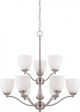 Nuvo 60/5059 - 9-Light Chandelier in Brushed Nickel Finish and Frosted Glass