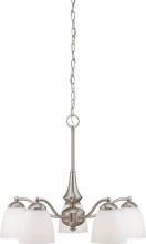 Nuvo 60/5063 - 5-Light Chandelier Light Fixture in Brushed Nickel Finish and Frosted Glass