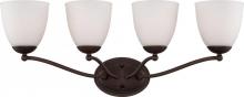 Nuvo 60/5134 - Patton - 4 Light Vanity with Frosted Glass - Prairie Bronze Finish