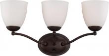 Nuvo 60/5153 - 3-Light Wall Mounted Vanity Light Fixture in Prairie Bronze Finish and Frosted Glass